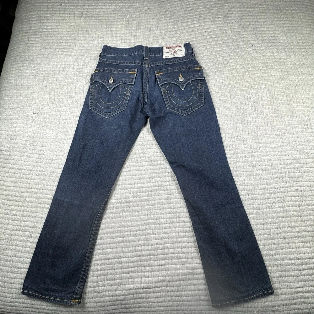 True Religion Ricky Jean‎ Men 29x27 Relaxed Straight Denim Pocket Big T Flap Y2K